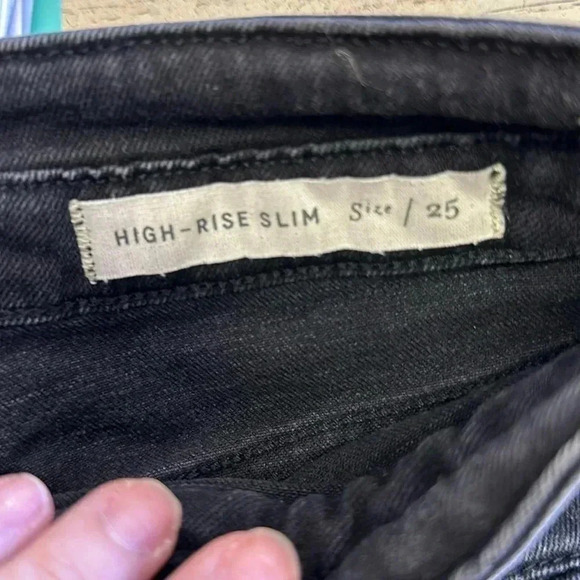 Pilcro Anthropologie Ultra high rise Button Fly  Slim utility Jeans Size 25 - Picture 5 of 12
